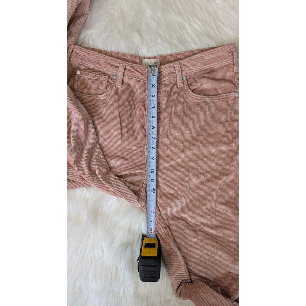 Anthropologie Pilcro Size 31 Robbie Pink Corduroy Pants High Rise Flare Jeans - Picture 6 of 13